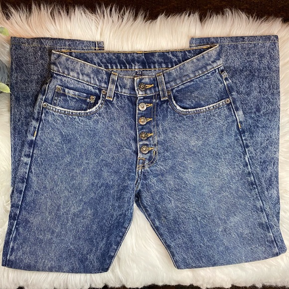 CARMAR High Rise Button Fly Acid Wash Jeans 23 - Picture 1 of 15